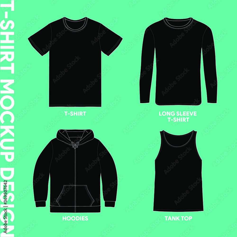 Vector T Shirt Template Outline Stroke Illustrations Stock Vector