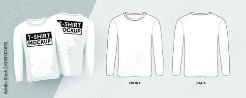 Vector T-Shirt Template Outline Stroke Illustrations.