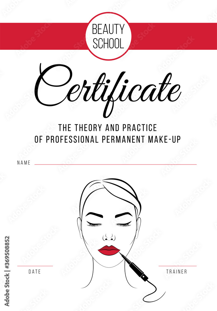 Certificate of permanent make-up master. Tattoo Makeup Certificate ...