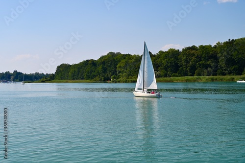 Sailing boat on lake Chiemsee.