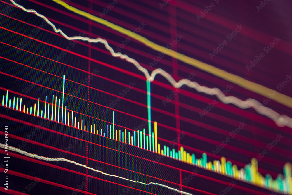 Naklejka premium Stock market securities trading data background