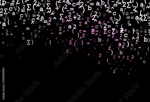 Dark Pink, Green vector texture with mathematic symbols.