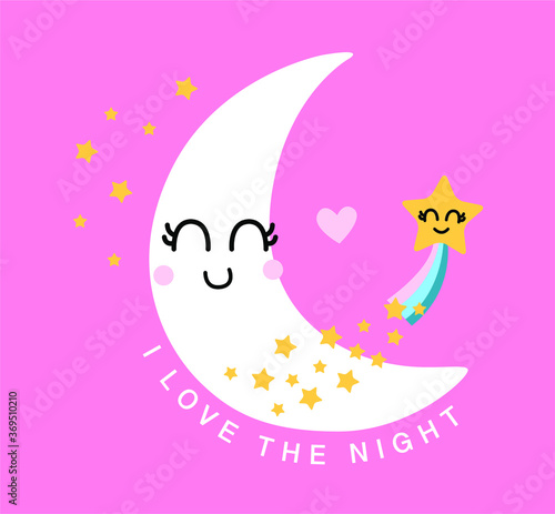 luna y estrella fugaz