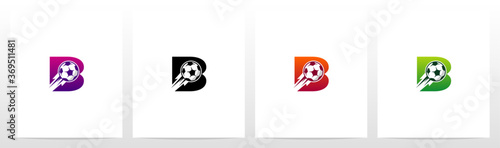 Soccer Ball On Letter Logo Design B