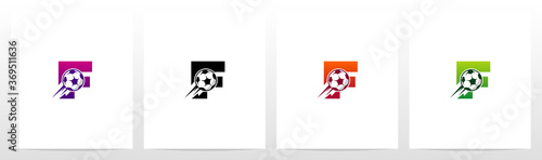 Soccer Ball On Letter Logo Design F