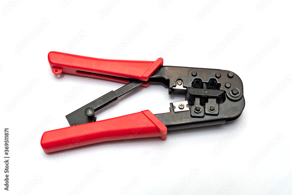 Wire Stripping Tools. Manual. View from above. Isolate on a white background. Wire Stripping Tools. Manual. View from above. Isolate on a white background.