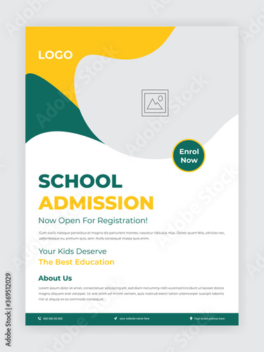 Admission flyer template for school, college, university, coaching center poster design