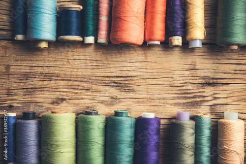 colorful threads on the table