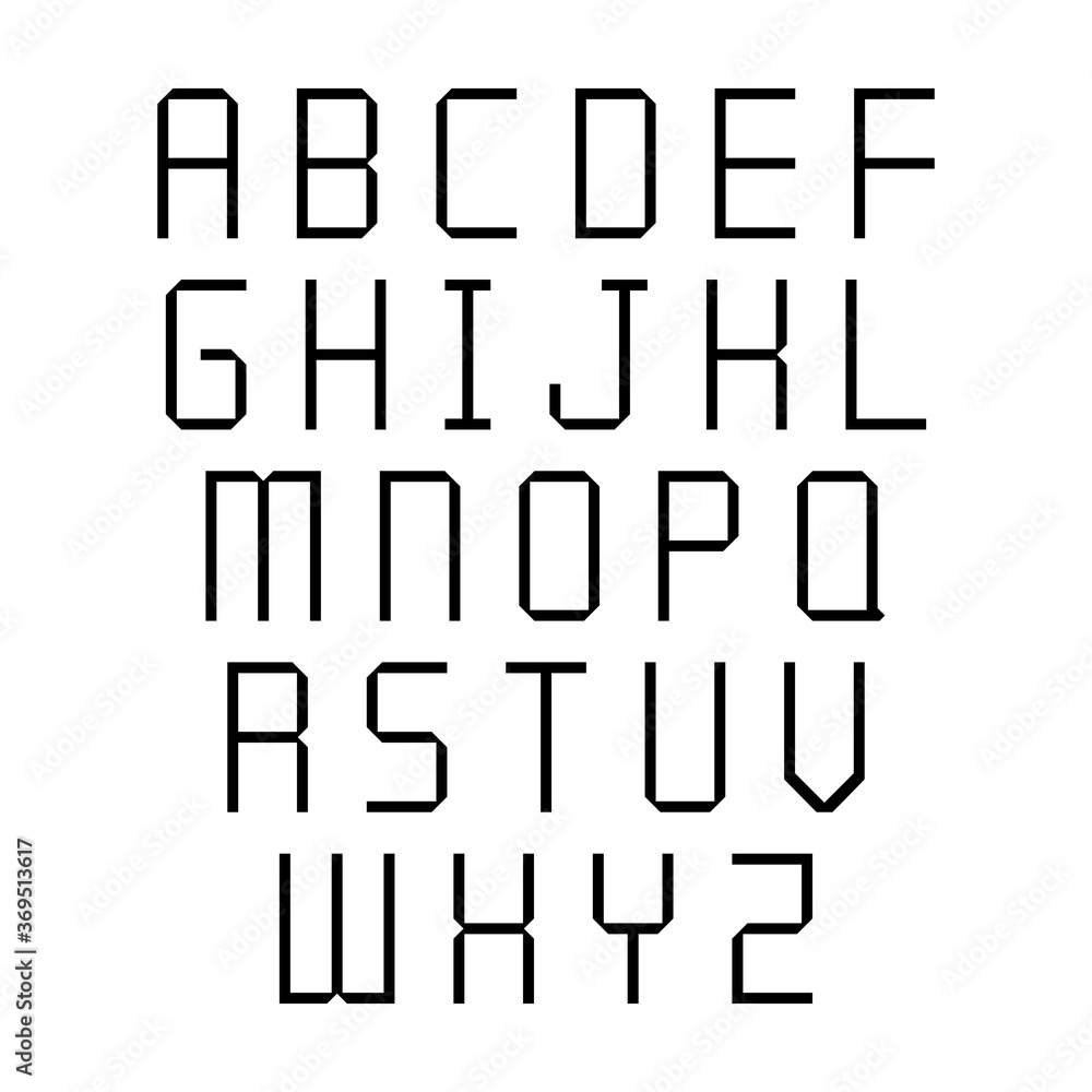 Black alphabet letters on white background Black alphabet letters on white background
