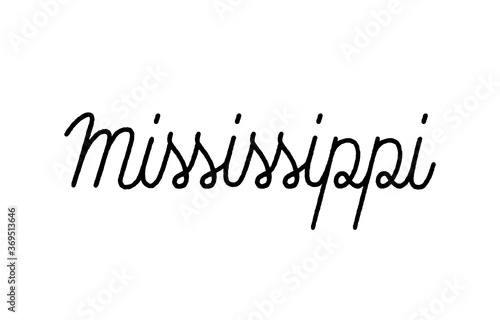 Mississippi hand lettering on white background