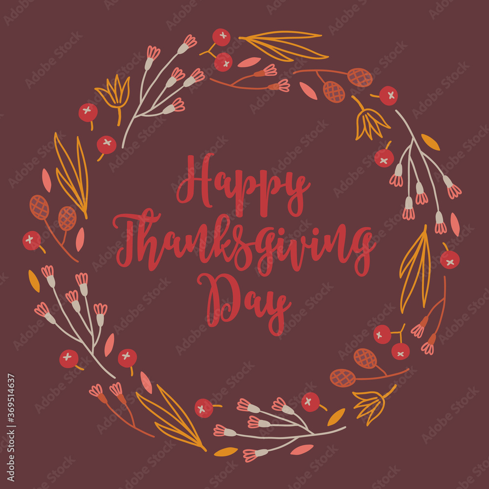 Obraz premium Autumn wreath with cone, flowers, berries, herbs, leaves