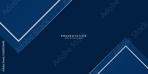 Blue abstract presentation background with white triangles lines