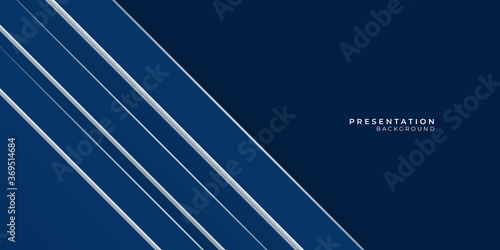 Blue abstract presentation background with white triangles lines