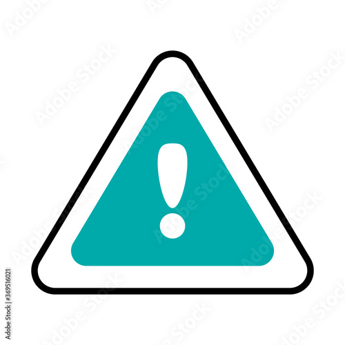 warning sign icon, half line half color style