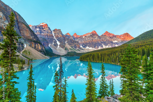 Moraine Lake Sunrise in the Canadian Rockies of Banff National Park