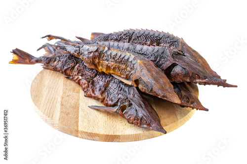 Εκτύπωση καμβά smoked sterlet or sturgeon fish