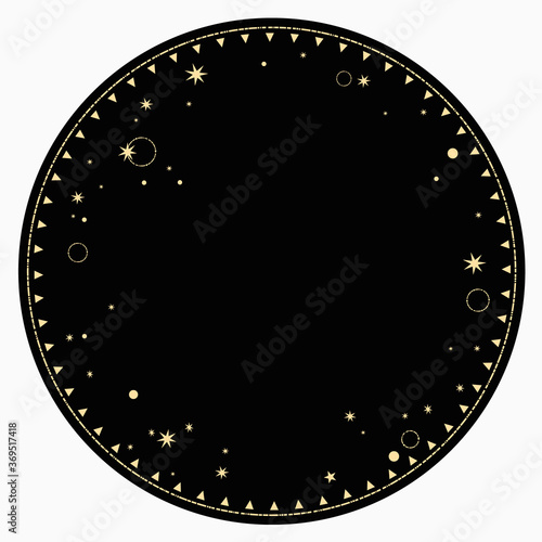 round end frame with gold star ornament