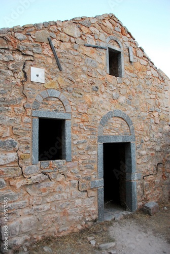 Old house at the deserted village of Anavatos, in Chios island, Greece, August 7 2012. © Theastock