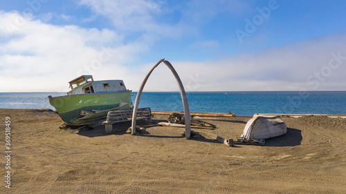 The Barrow Whale Bone Arch Utqiagvik Alaska Artic Ocean North America photo