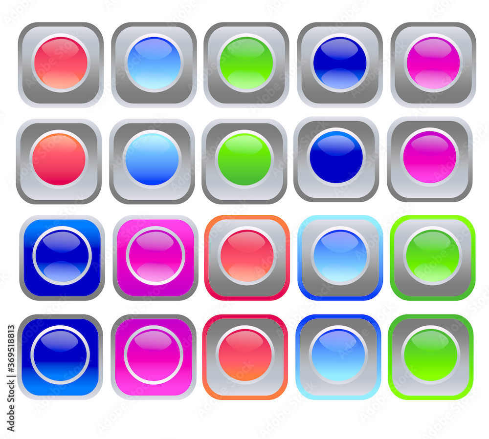 illustration set bright buttons for web-design illustration set bright buttons for web-design