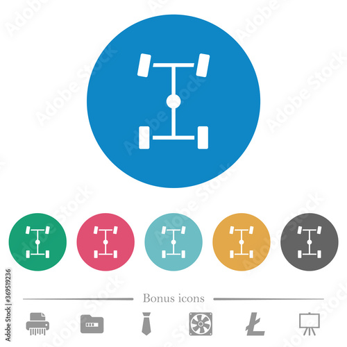 Central differential flat round icons