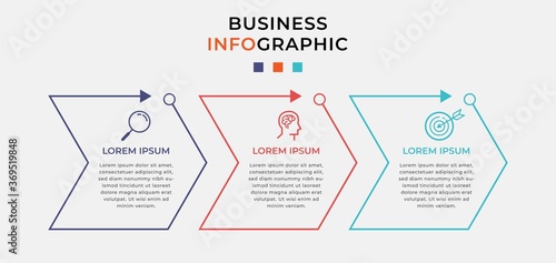 Business Infographic design template Vector with icons and 3 three options or steps. Can be used for process diagram, presentations, workflow layout, banner, flow chart, info graph