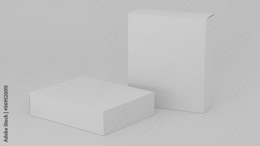 Blank cardboard package boxes mockup. Medicament realistic white square cosmetic, medical or product box packaging , layout of boxes different positions for design or branding, 3d render Blank cardboard package boxes mockup. Medicament realistic white square cosmetic, medical or product box packaging , layout of boxes different positions for design or branding, 3d render