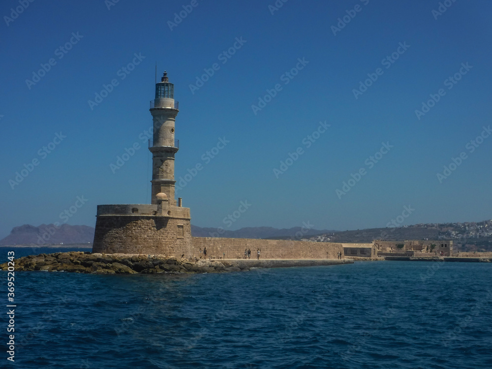 Venetian Lighthouse Chania Harbour Crete