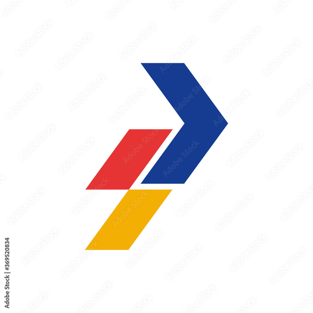Arrow letter P logo. Logo design of arrows combination with initial letter P. Simple flat logo template Arrow letter P logo. Logo design of arrows combination with initial letter P. Simple flat logo template
