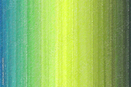 Yellow, green and light blue lines color pencil with high coverage background, digitally created.