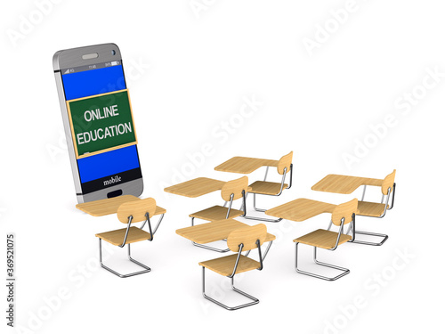 online education on white b...