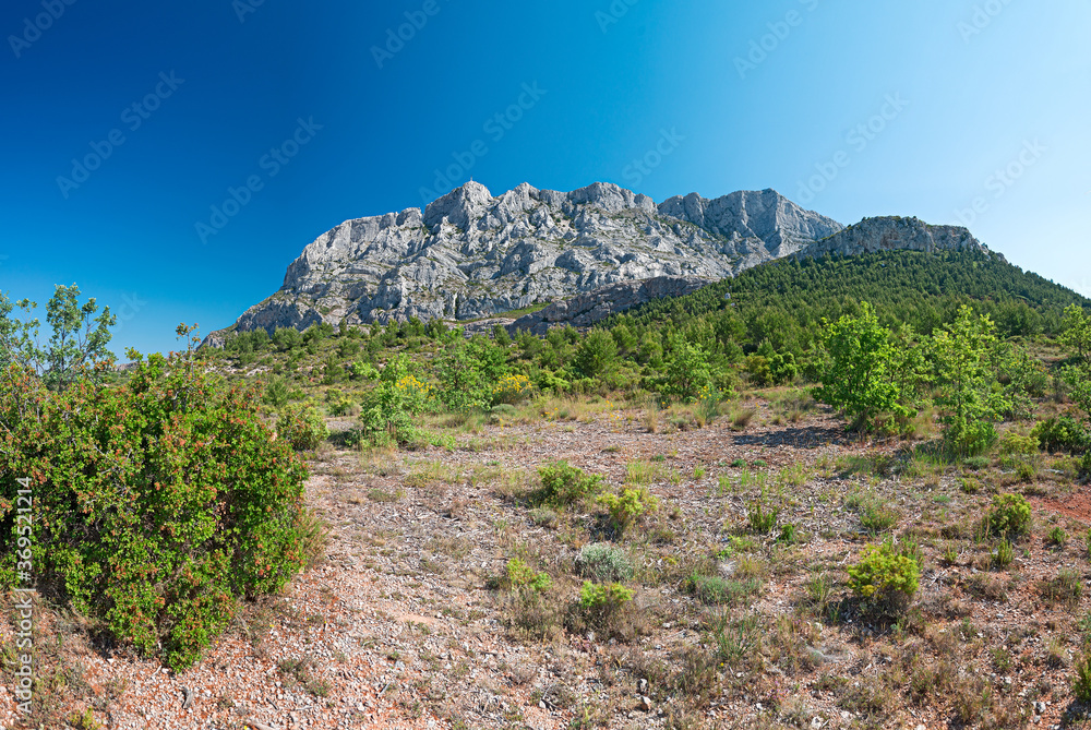 Sainte Victoire Mountain is a mountainous massif in southern France famous for Paul Cezanne's paintings.