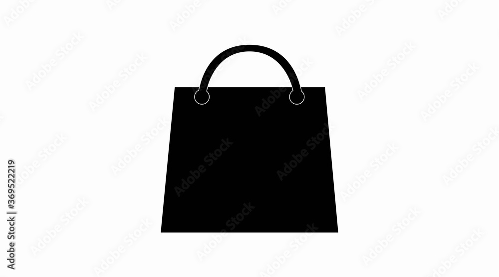 Vector isolated Black and White Shopping Bag Icon Vector isolated Black and White Shopping Bag Icon