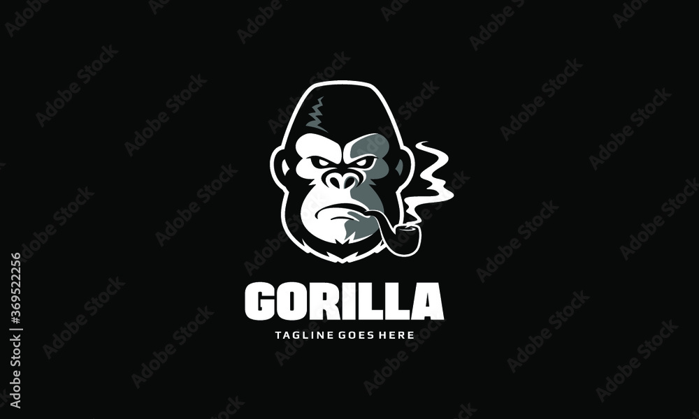 Gorilla Head Logo - King Kong Vector