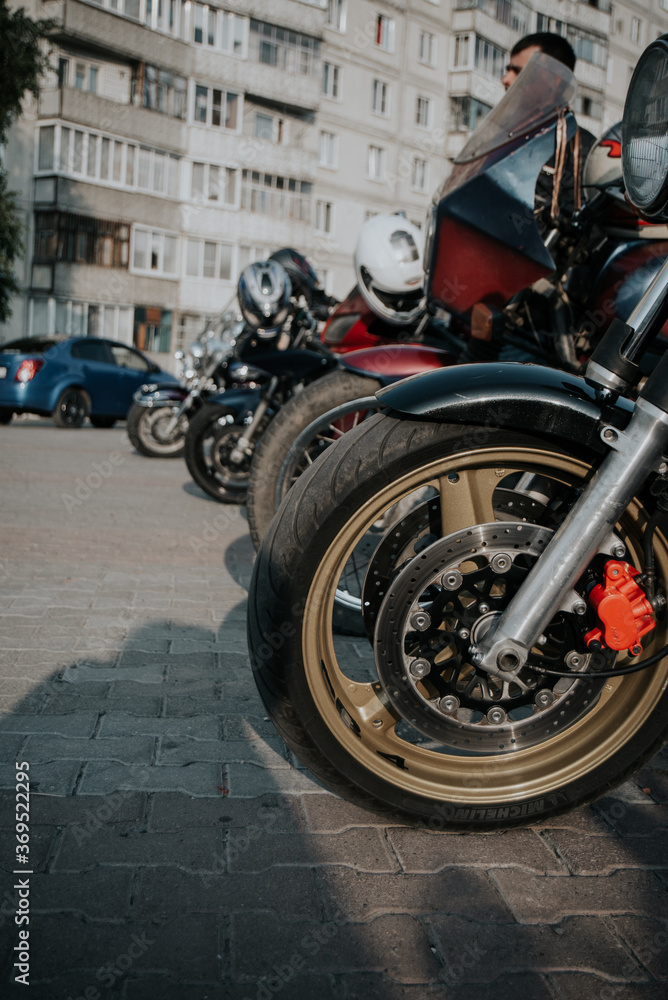 motorcycle parked in the street