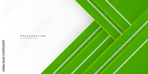Simple white green presentation background with white copy blank space for text