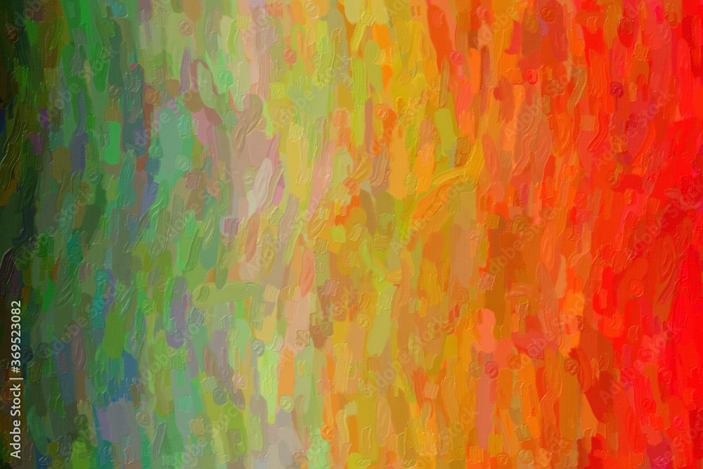 Green, yellow and red waves Impressionist Impasto abstract paint background.