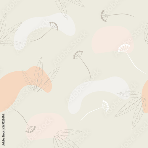 Abstract creative background for design with floral elements, seamless pattern. Vector illustration