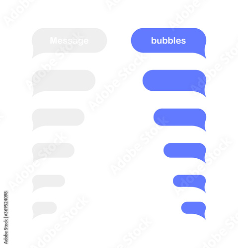 Message bubbles design template for messenger chat or website. Sms template bubbles for compose dialogues. Modern vector illustration flat style