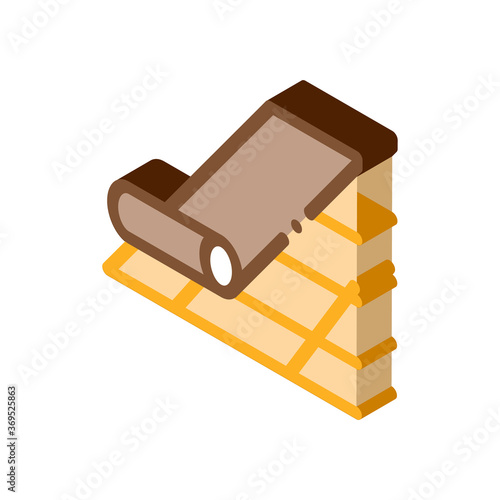 roof bitumen shingle icon vector. isometric roof bitumen shingle sign. color isolated symbol illustration