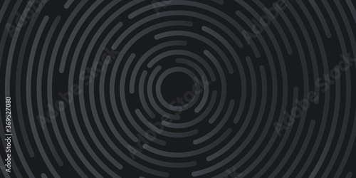 Black vector abstract background with circle round lines