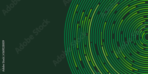Green abstract cricle carve background. Paper art style of nature concept design. Vector illustration.