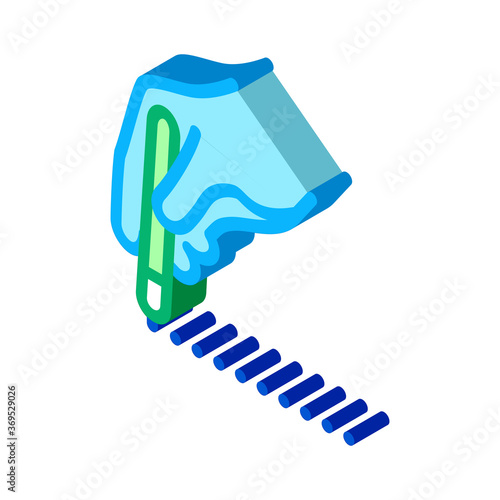 surgeon marks site of incision icon vector. isometric surgeon marks site of incision sign. color isolated symbol illustration