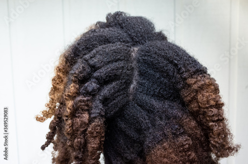 Εκτύπωση καμβά Natural Hair Curly Black Brown Highlights