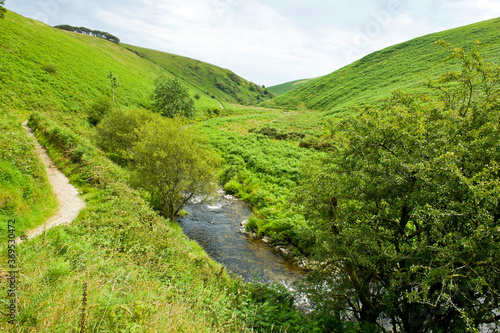 The River Barle Valley  near Simonsbath  Exmoor  Somerset  England