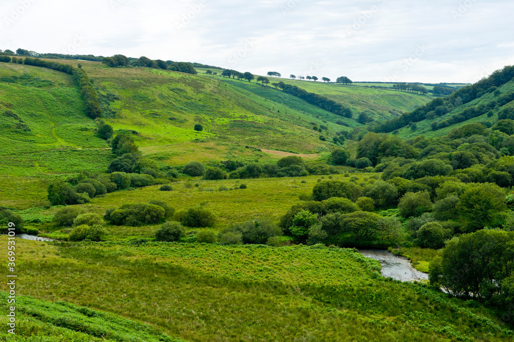 Obraz premium The River Barle Valley, near Simonsbath, Exmoor, Somerset, England