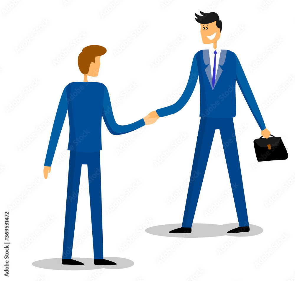 Partnership business. Male Handshake. Two men shaking hands make a finance deal or contract. Meeting, negotiations. Investor and entrepreneur have come to an agreement. Isolated on white background Partnership business. Male Handshake. Two men shaking hands make a finance deal or contract. Meeting, negotiations. Investor and entrepreneur have come to an agreement. Isolated on white background