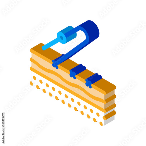 stitching of surgical incision icon vector. isometric stitching of surgical incision sign. color isolated symbol illustration