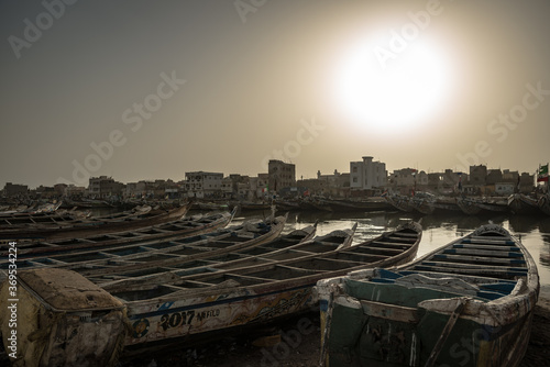 sunset over the river, Saint Louis, Senegal