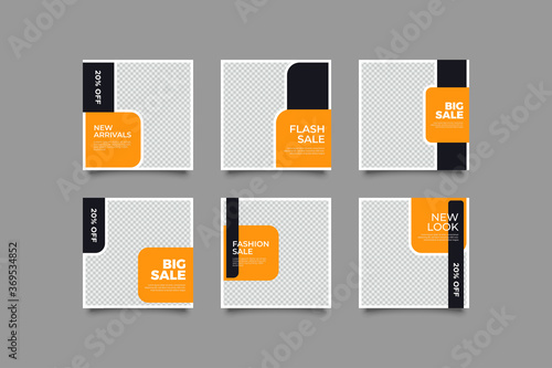 Set of Modern trendy covers idea. Editable simple info banner shop. Slides for app, digital style for social media pack. Square handpicked beauty posts, brochure layout design